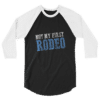 Unisex 34 Sleeve Raglan Shirt Black White Front 60d3695343688