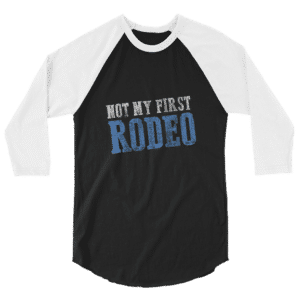 Unisex 34 Sleeve Raglan Shirt Black White Front 60d3695343688