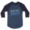 Unisex 34 Sleeve Raglan Shirt Heather Denim Navy Front 60d3695344842