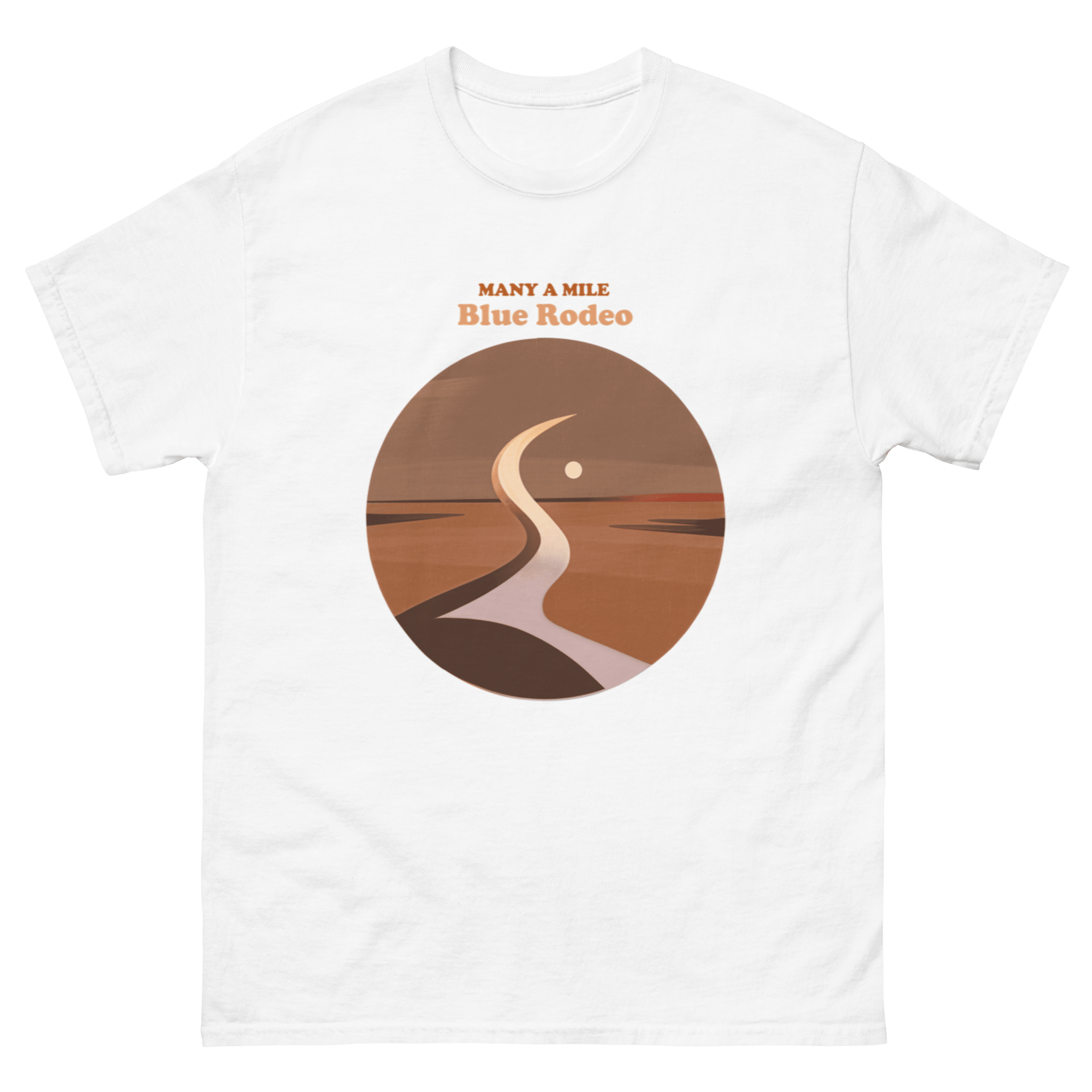 Many A Mile Tour Album Cover T shirt BlueRodeo